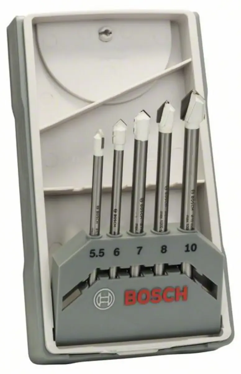 Bosch Accessories 2608587170 Glas- und Fliesenbohrer 5teilig 5.5 mm, 6 mm, 7 mm, 8 mm, 10 mm Zylinderschaft 1 Set von Bosch Professional – Produktbild