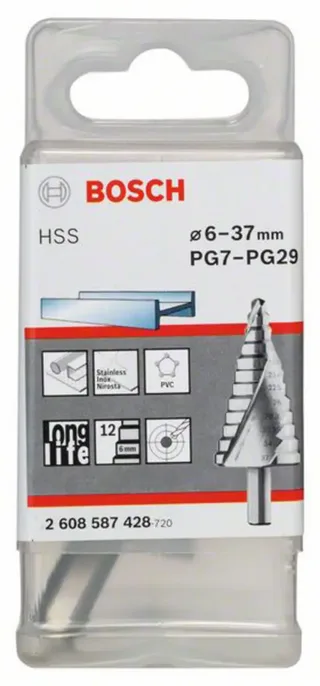 Bosch Accessories 2608587428 2608587428 HSS Stufenbohrer Gesamtlänge 93 mm 3-Flächenschaft 1 St. de Bosch Professional – image du produit 2 sur 2