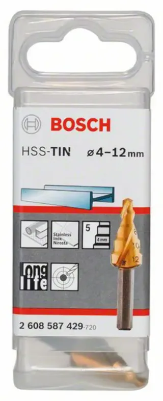 Bosch Accessories 2608587429 2608587429 HSS Stufenbohrer Gesamtlänge 50 mm TiN 3-Flächenschaft 1 St. von Bosch Professional – Produktbild 2 von 2