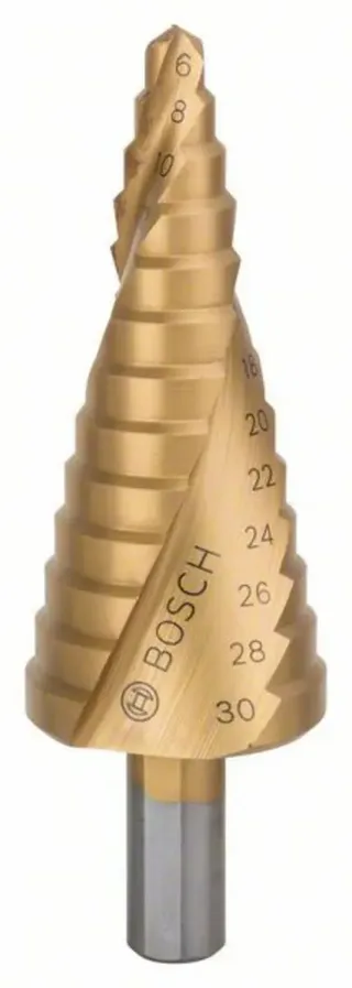 Bosch Accessories 2608587430 2608587430 HSS Stufenbohrer Gesamtlänge 93.5 mm TiN 3-Flächenschaft 1 St. von Bosch Professional – Produktbild 1 von 2