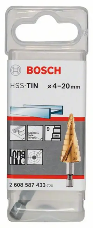 Bosch Accessories 2608587433 2608587433 HSS Stufenbohrer Gesamtlänge 70.5 mm TiN 1/4 (6.3 mm) 1 St. by Bosch Professional – product image 2 of 2