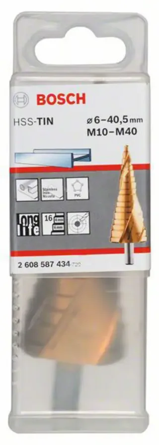 Bosch Accessories 2608587434 2608587434 HSS Stufenbohrer Gesamtlänge 125.5 mm TiN 3-Flächenschaft 1 St. von Bosch Professional – Produktbild 2 von 2