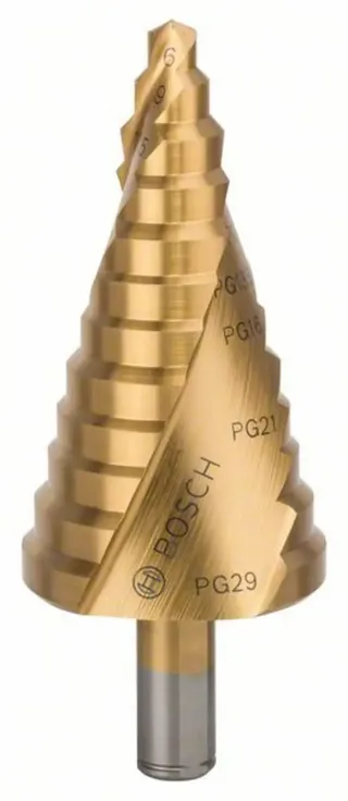 Bosch Accessories 2608587435 2608587435 HSS Stufenbohrer Gesamtlänge 93 mm TiN 3-Flächenschaft 1 St. von Bosch Professional – Produktbild 1 von 2
