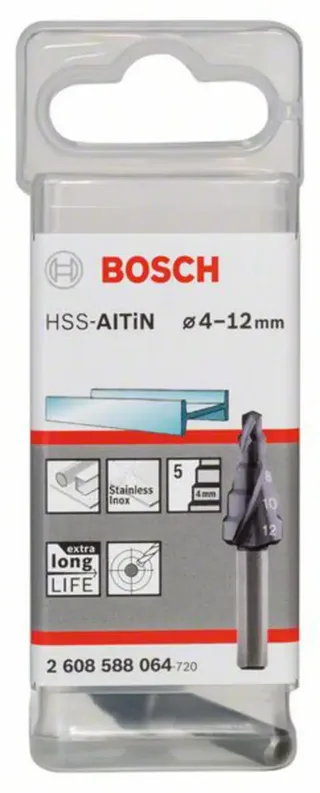 Bosch Accessories 2608588064 2608588064 HSS Stufenbohrer Gesamtlänge 50 mm TiAIN 3-Flächenschaft 1 St. von Bosch Professional – Produktbild 2 von 2