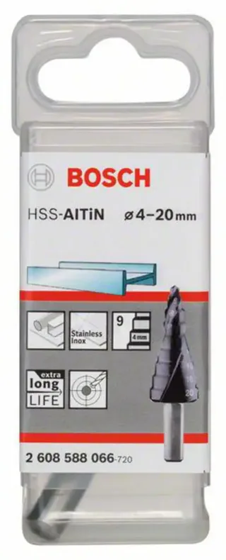 Bosch Accessories 2608588066 2608588066 HSS Stufenbohrer Gesamtlänge 70.5 mm TiAIN 3-Flächenschaft 1 St. de Bosch Professional – image du produit 2 sur 2