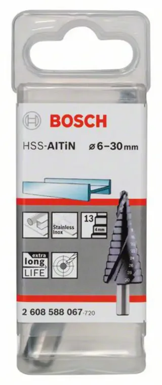 Bosch Accessories 2608588067 2608588067 HSS Stufenbohrer Gesamtlänge 93.5 mm TiAIN 3-Flächenschaft 1 St. de Bosch Professional – image du produit 2 sur 2
