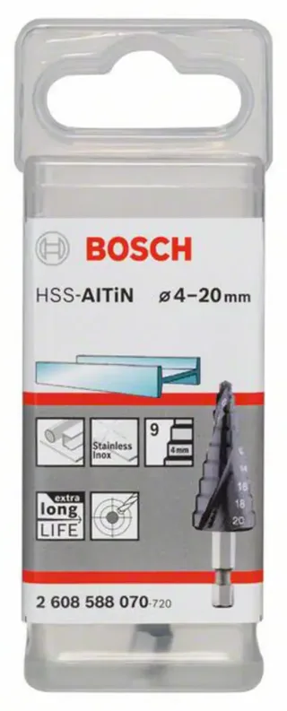Bosch Accessories 2608588070 2608588070 HSS Stufenbohrer Gesamtlänge 70.5 mm TiAIN 1/4 (6.3 mm) 1 St. by Bosch Professional – product image 2 of 2