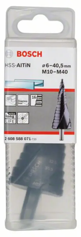 Bosch Accessories 2608588071 2608588071 HSS Stufenbohrer Gesamtlänge 125.5 mm TiAIN 3-Flächenschaft 1 St. by Bosch Professional – product image 2 of 2