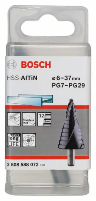 Bosch Accessories 2608588072 2608588072 HSS Stufenbohrer Gesamtlänge 93 mm TiAIN 3-Flächenschaft 1 St. von Bosch Professional – Produktbild 2 von 2