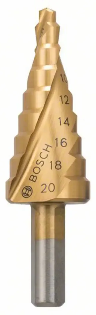 Bosch Accessories 2608597526 2608597526 HSS Stufenbohrer Gesamtlänge 70.5 mm TiN 3-Flächenschaft 1 St. de Bosch Professional – image du produit 1 sur 2