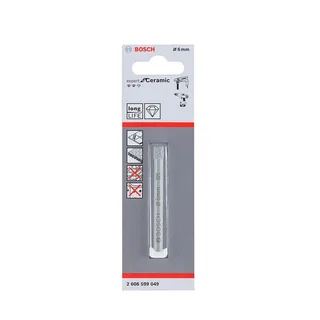 Bosch Accessories 2608599049 Foret pour verre et carrelage 6 mm Longueur totale 66 mm tige cylindrique 1 pc(s) de Bosch Professional – image du produit 2 sur 2