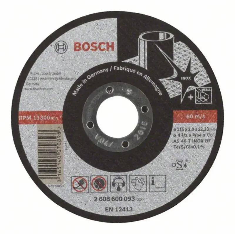 Bosch Accessories 2608600093 2608600093 Trennscheibe gerade 115 mm 1 St. Stahl de Bosch Professional – image du produit
