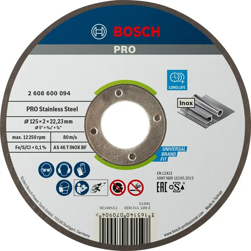 Bosch Accessories 2608600094 2608600094 Trennscheibe gerade 125 mm 1 St. Stahl de Bosch Professional – image du produit