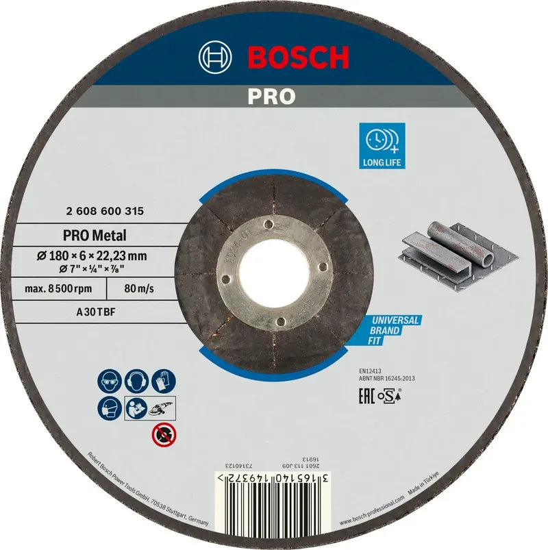 Bosch Accessories 2608600315 2608600315 Schruppscheibe gekröpft 180 mm 1 St. Stahl by Bosch Professional – product image 1 of 4