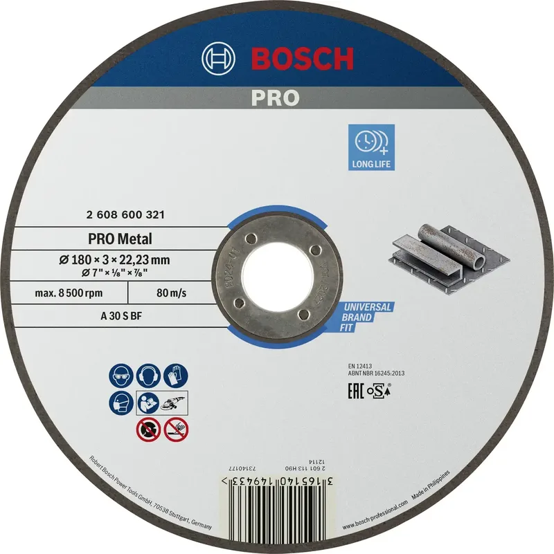 Bosch Accessories 2608600321 2608600321 Trennscheibe gerade 180 mm 1 St. Metall by Bosch Professional – product image