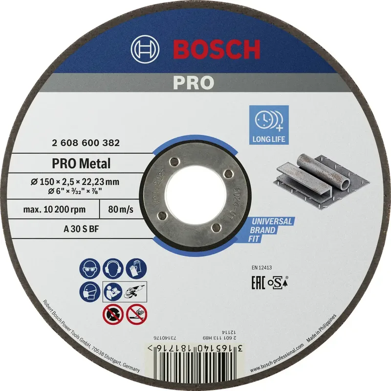 Bosch Accessories 2608600382 2608600382 Trennscheibe gerade 150 mm 1 St. Stahl de Bosch Professional – image du produit