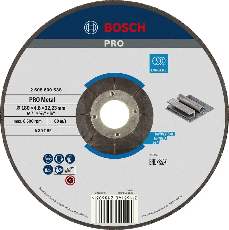 Bosch Accessories 2608600538 2608600538 Schruppscheibe gekröpft 180 mm 1 St. Stahl de Bosch Professional – image du produit 1 sur 4