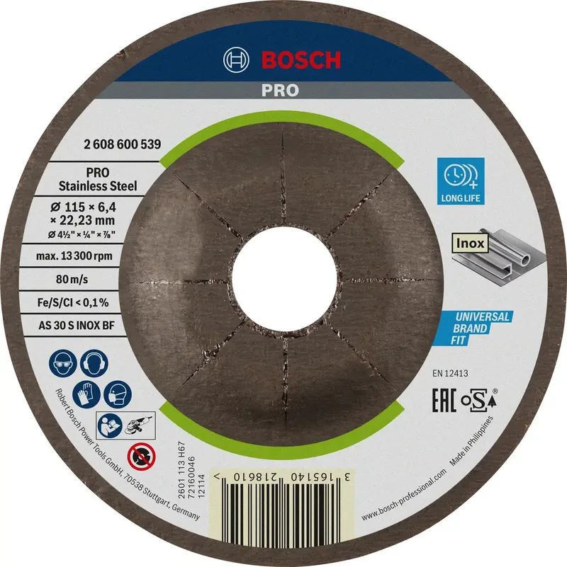 Bosch Accessories 2608600539 2608600539 Schruppscheibe gekröpft 115 mm 1 St. Stahl de Bosch Professional – image du produit 1 sur 2