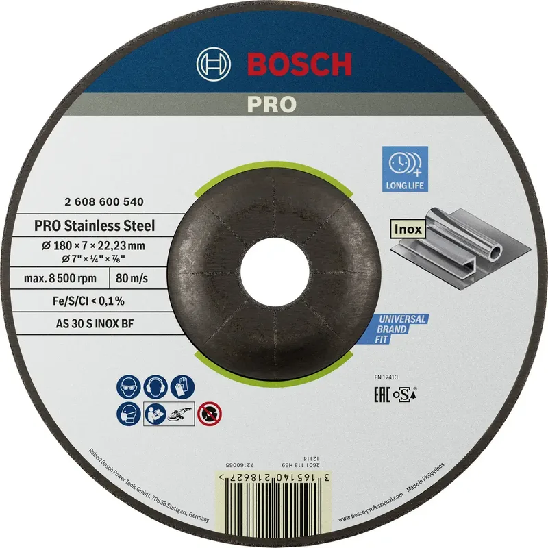Bosch Accessories 2608600540 2608600540 Schruppscheibe gekröpft 180 mm 1 St. Stahl by Bosch Professional – product image