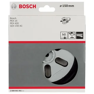 Bosch Accessories 2608601051 Schleifteller weich, 150 mm, für GEX 150 AC, PEX 15 AE Durchmesser 150 mm Passend für (Details) Exzenterschleifer GEX 150 AC, PEX van Bosch Professional – productafbeelding 2 van 2
