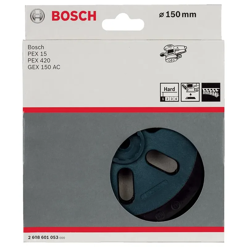 Bosch Accessories 2608601053 Schleifteller hart, 150 mm, für GEX 150 AC Professional, PEX 15 AE Durchmesser 150 mm Passend für (Details) Exzenterschleifer GEX de Bosch Professional – image du produit 2 sur 2