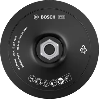 Bosch Accessories 2608601077 Stützteller mit Klettverschluss zum Befestigen von Schleifblättern 125 mm Durchmesser 125 mm von Bosch Professional – Produktbild 1 von 2