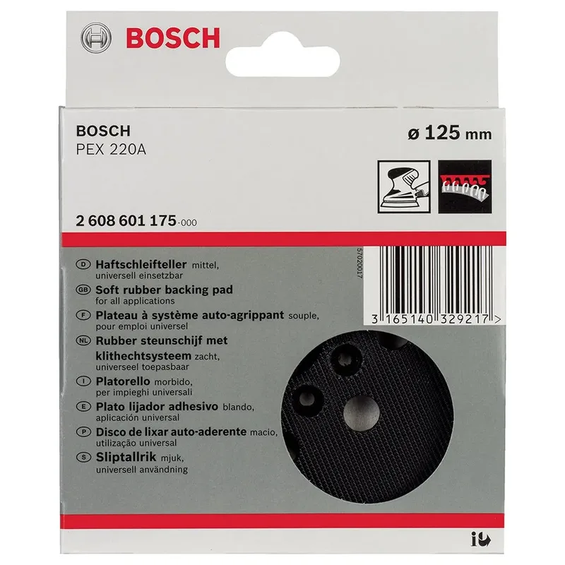 Bosch Accessories 2608601175 Schleifteller mittel, 125 mm, 8, für PEX 220 A Durchmesser 125 mm Passend für (Details) Exzenterschleifer PEX 220 A de Bosch Home & Garden – image du produit 2 sur 2