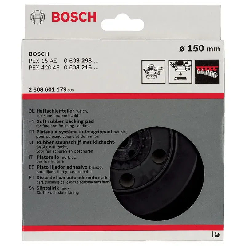 Bosch Accessories 2608601179 Schleifteller weich, 150 mm, für PEX 15 und PEX 420 AE Durchmesser 150 mm Passend für (Details) Exzenterschleifer PEX 15, PEX 420 by Bosch Home & Garden – product image 2 of 2