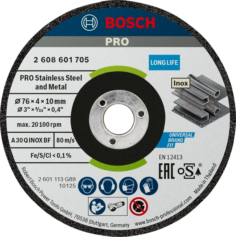 Bosch Accessories 2608601705 2608601705 Schruppscheibe gerade Durchmesser 76 mm Bohrungs-Ø 10 mm 2 St. von Bosch Professional – Produktbild 1 von 4