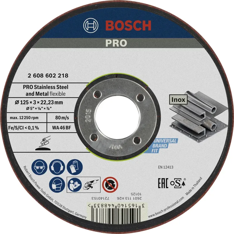 Bosch Accessories 2608602218 2608602218 Schruppscheibe gerade 125 mm 1 St. Stahl by Bosch Professional – product image