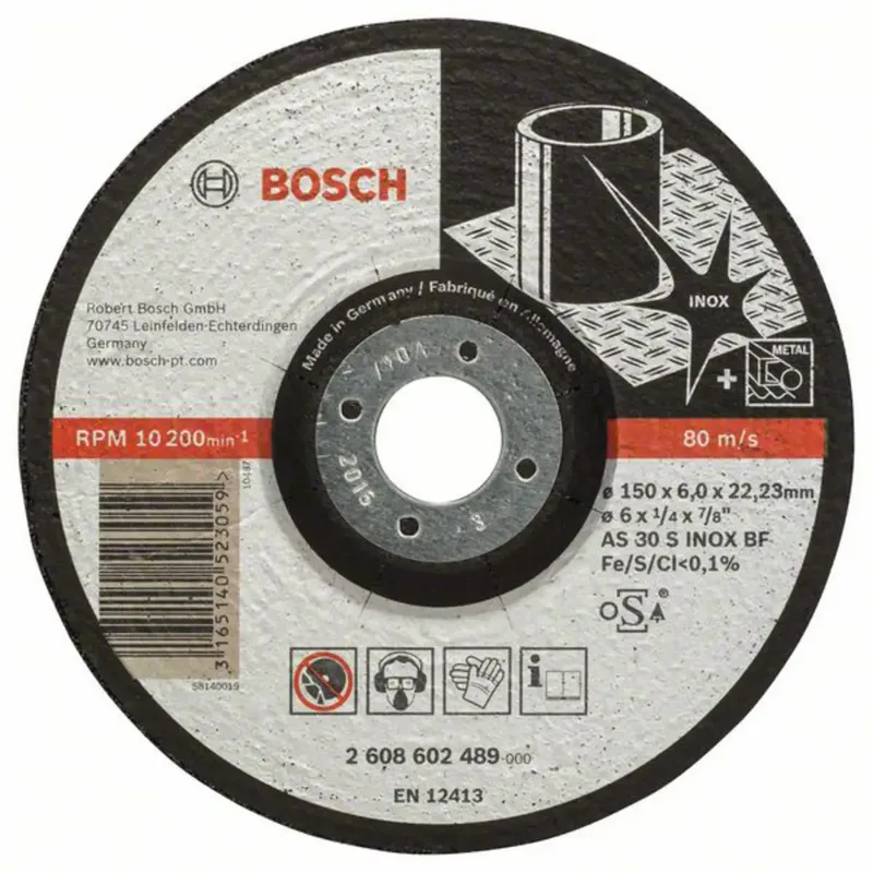 Bosch Accessories 2608602489 2608602489 Schruppscheibe gekröpft 150 mm 1 St. Stahl von Bosch Professional – Produktbild
