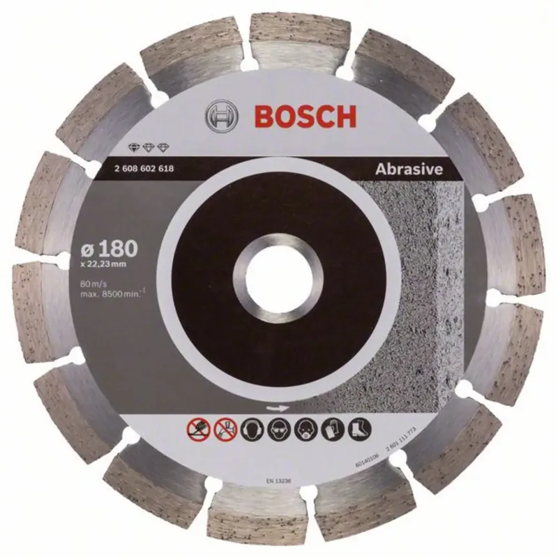 Bosch Accessories 2608602618 Bosch Power Tools Diamanttrennscheibe Durchmesser 180 mm Bohrungs-Ø 22.23 mm Abrasive Materialien 1 St. von Bosch Professional – Produktbild