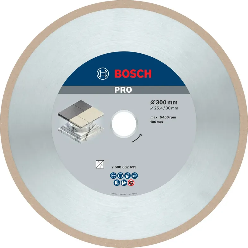Bosch Accessories 2608602639 Bosch Power Tools Diamanttrennscheibe Durchmesser 300 mm Bohrungs-Ø 30.00 mm Keramik 1 St. by Bosch Professional – product image