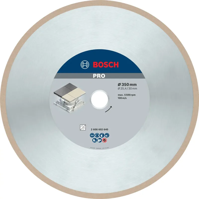 Bosch Accessories 2608602640 Bosch Power Tools Diamanttrennscheibe Durchmesser 350 mm Bohrungs-Ø 30.00 mm Fliesen, Porzellan, Keramik 1 St. de Bosch Professional – image du produit