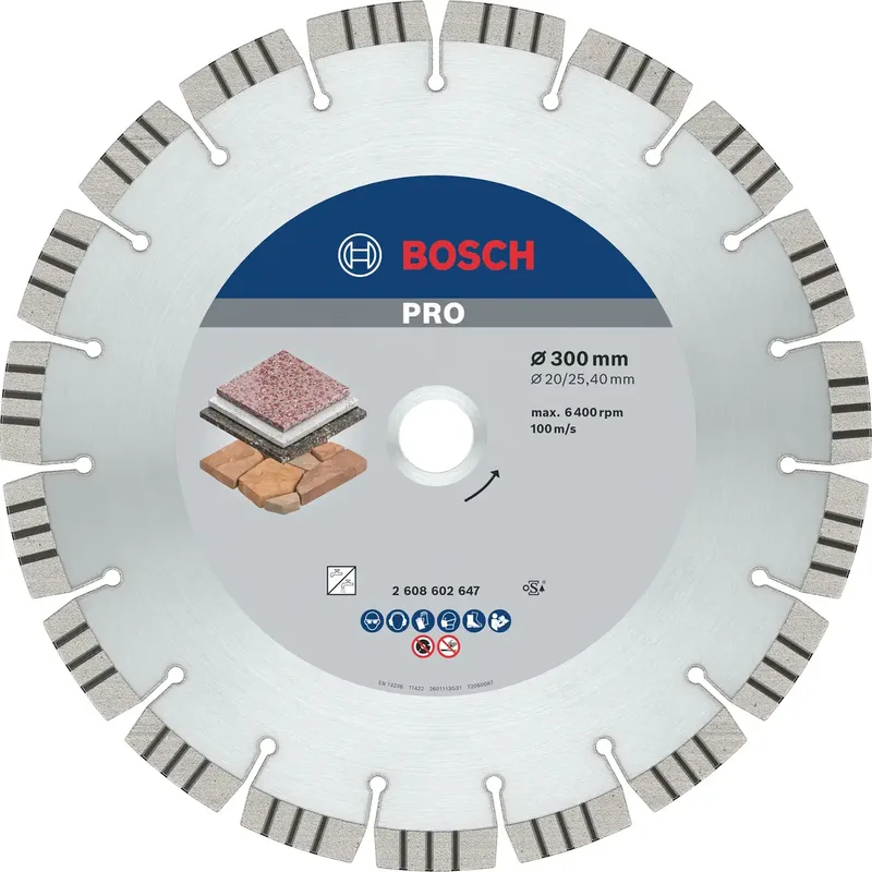 Bosch Accessories 2608602647 Bosch Power Tools Diamanttrennscheibe Durchmesser 300 mm Bohrungs-Ø 20.00 mm Stein 1 St. by Bosch Professional – product image