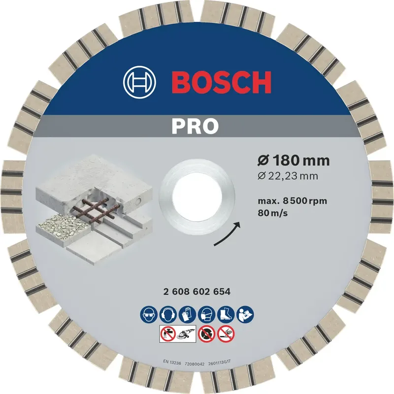 Bosch Accessories 2608602654 Bosch Power Tools Diamanttrennscheibe Durchmesser 180 mm Bohrungs-Ø 22.23 mm Beton 1 St. von Bosch Professional – Produktbild