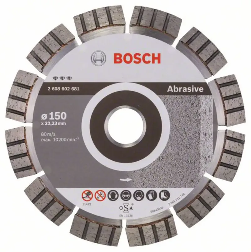 Bosch Accessories 2608602681 Bosch Power Tools Diamanttrennscheibe Durchmesser 150 mm Bohrungs-Ø 22.23 mm Abrasive Materialien 1 St. fra Bosch Professional – produktbillede