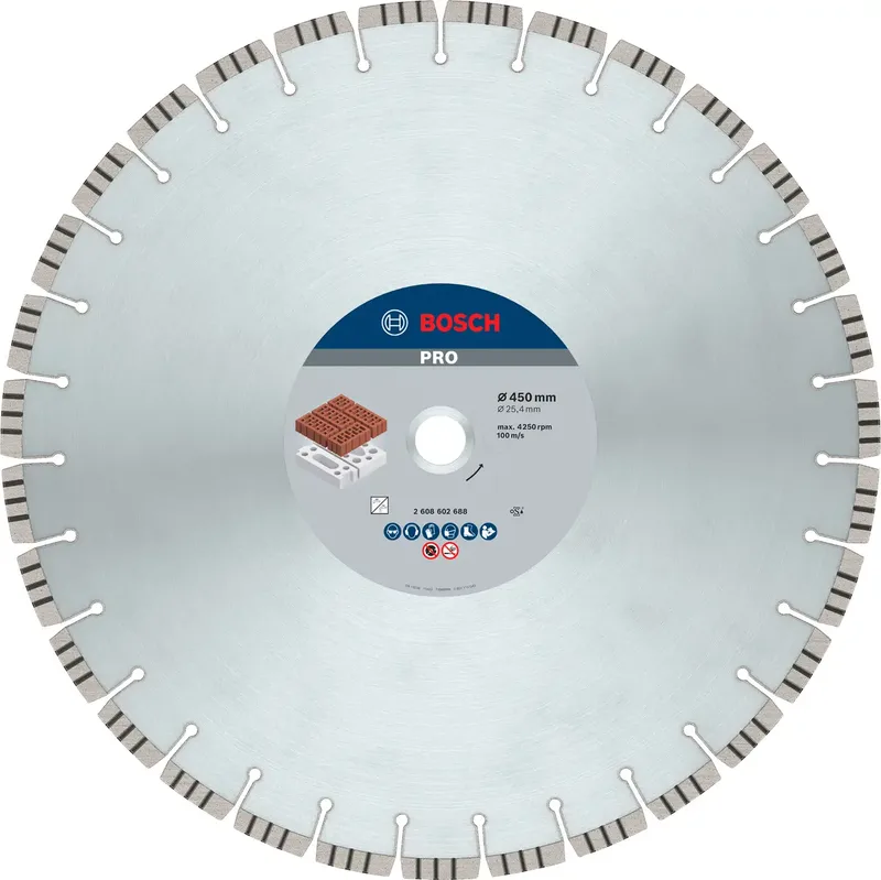 Bosch Accessories 2608602688 Bosch Power Tools Diamanttrennscheibe Durchmesser 450 mm Bohrungs-Ø 25.40 mm Beton, Sandstein, Kalkstein 1 St. de Bosch Professional – image du produit