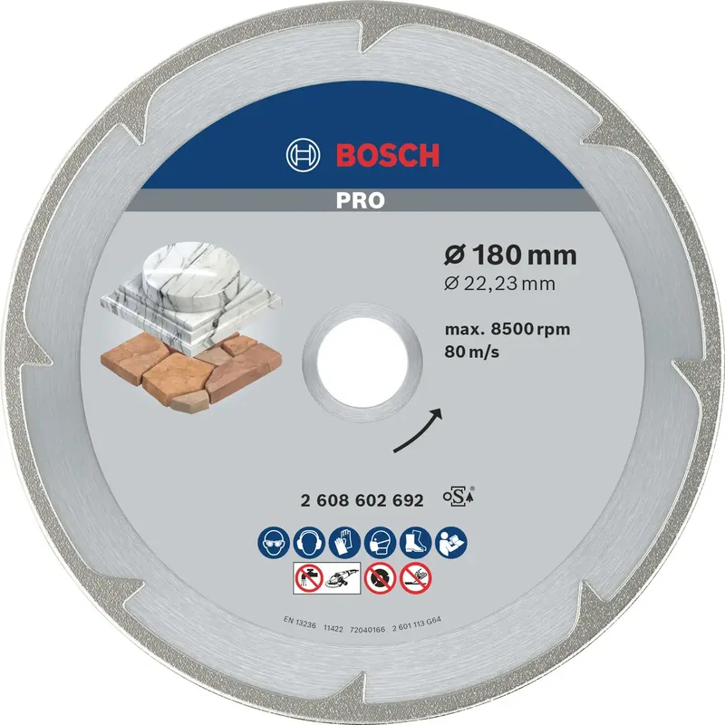 Bosch Accessories 2608602692 Bosch Power Tools Diamanttrennscheibe Durchmesser 180 mm Bohrungs-Ø 22.23 mm Marmor 1 St. by Bosch Professional – product image
