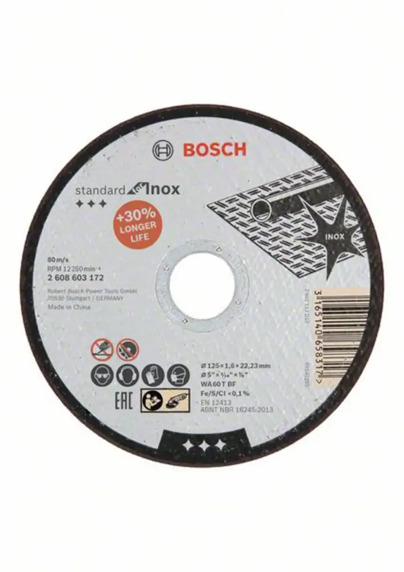 Bosch Accessories 2608603172 2608603172 Trennscheibe gerade 125 mm 1 St. Stahl von Bosch Professional – Produktbild 1 von 2