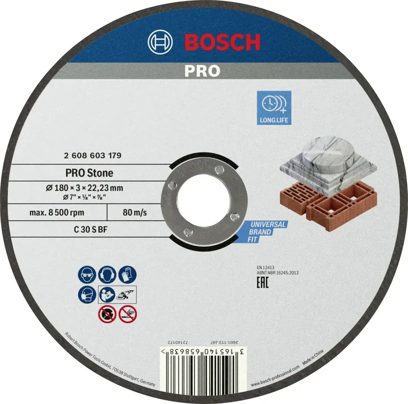 Bosch Accessories 2608603179 2608603179 Disque à tronçonner 180 mm 1 pc(s) Pierre de Bosch Professional – image du produit
