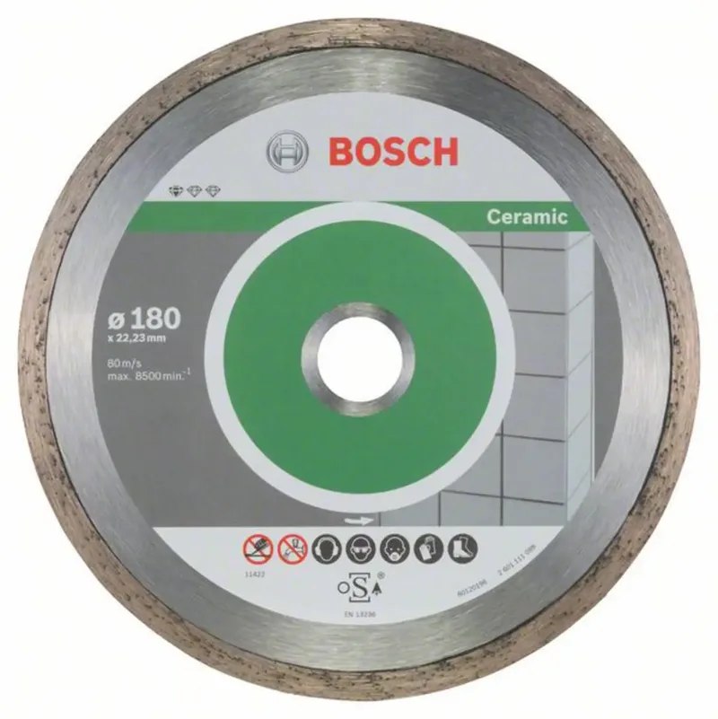 Bosch Accessories 2608603233 2608603233 Diamanttrennscheibe Durchmesser 180 mm Bohrungs-Ø 22.23 mm Keramik 10 St. by Bosch Professional – product image