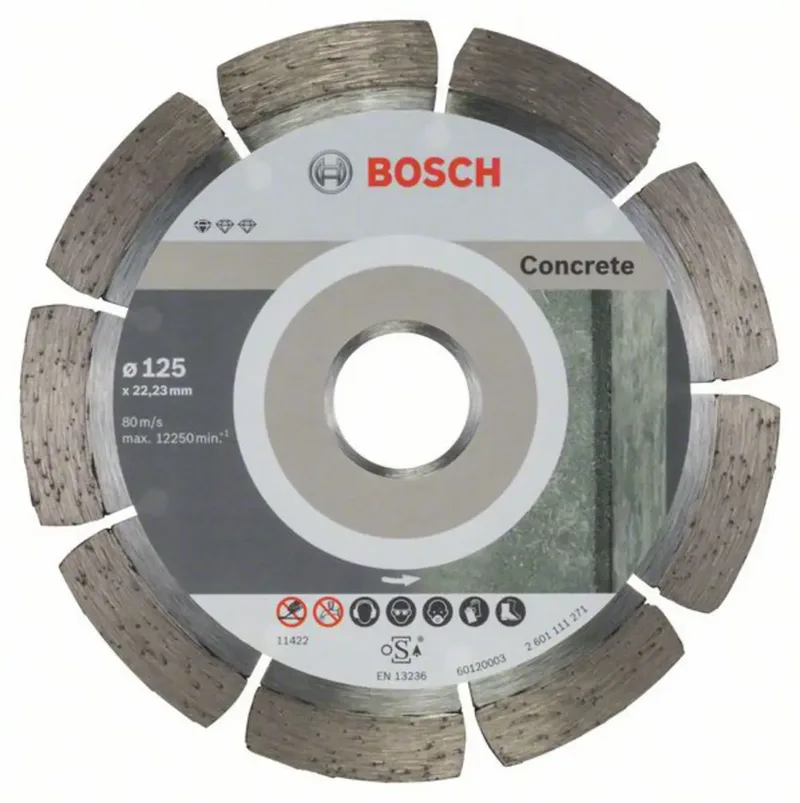 Bosch Accessories 2608603240 2608603240 Diamanttrennscheibe Durchmesser 125 mm Bohrungs-Ø 22.23 mm Betonblockstein, Stahlbeton, Beton 10 St. de Bosch Professional – image du produit