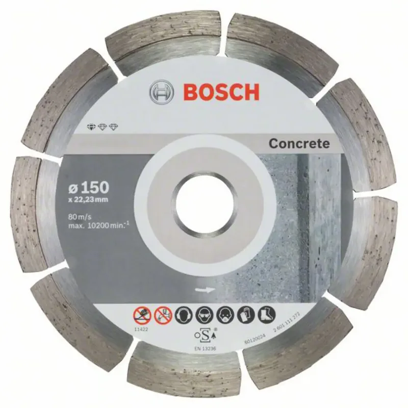 Bosch Accessories 2608603241 2608603241 Diamanttrennscheibe Durchmesser 150 mm Bohrungs-Ø 22.23 mm Beton 10 St. von Bosch Professional – Produktbild
