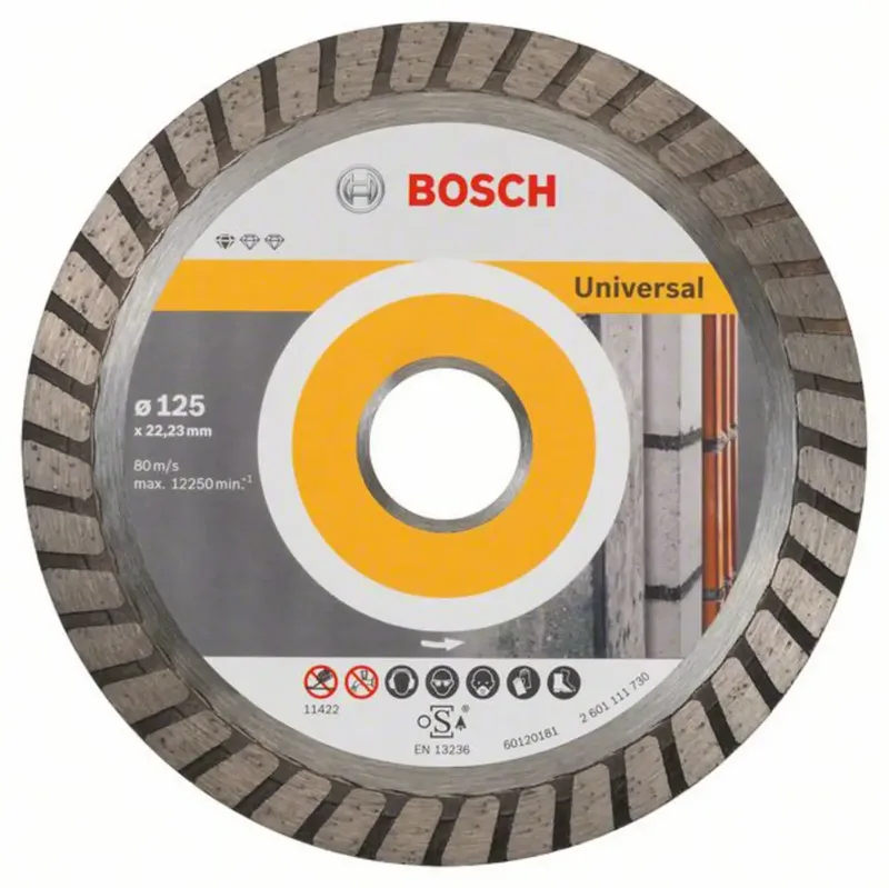 Bosch Accessories 2608603250 2608603250 Diamanttrennscheibe Durchmesser 125 mm Bohrungs-Ø 22.23 mm Backstein, Beton, Mauerwerk, Betonblockstein 10 St. von Bosch Professional – Produktbild