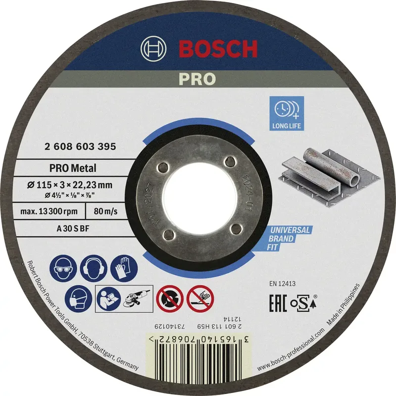 Bosch Accessories 2608603395 2608603395 Trennscheibe gerade 115 mm 1 St. Stahl von Bosch Professional – Produktbild