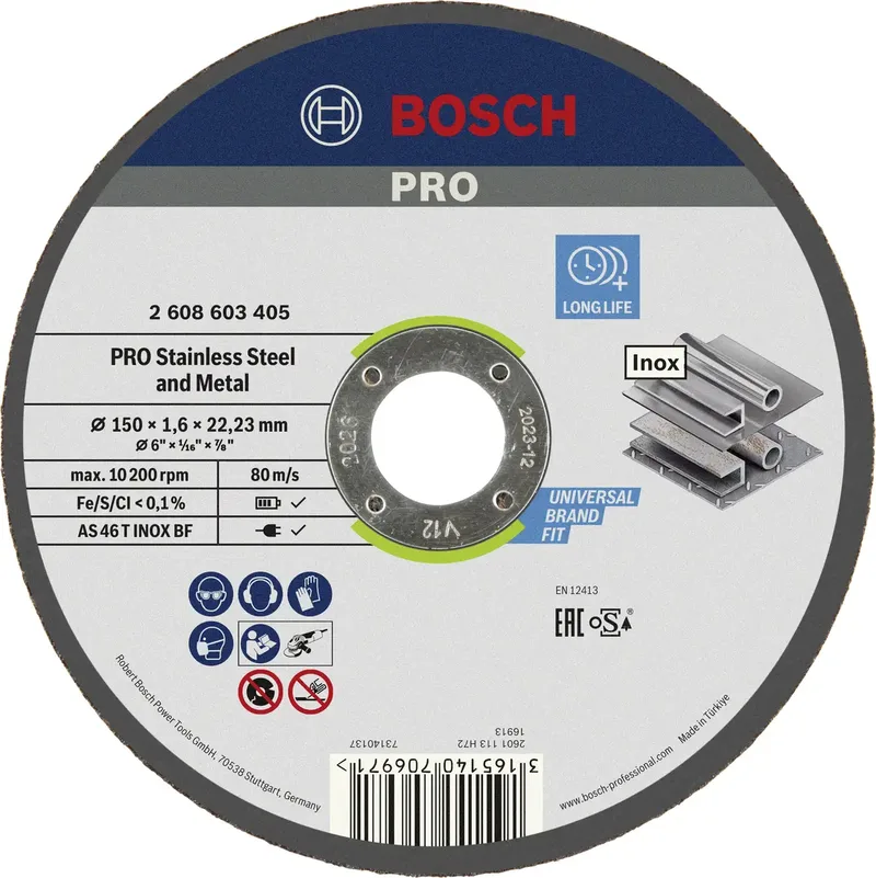 Bosch Accessories 2608603405 2608603405 Trennscheibe gerade 150 mm 1 St. Stahl von Bosch Professional – Produktbild