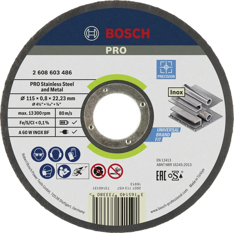 Bosch Accessories 2608603486 2608603486 Trennscheibe gerade 115 mm 1 St. Stahl fra Bosch Professional – produktbillede