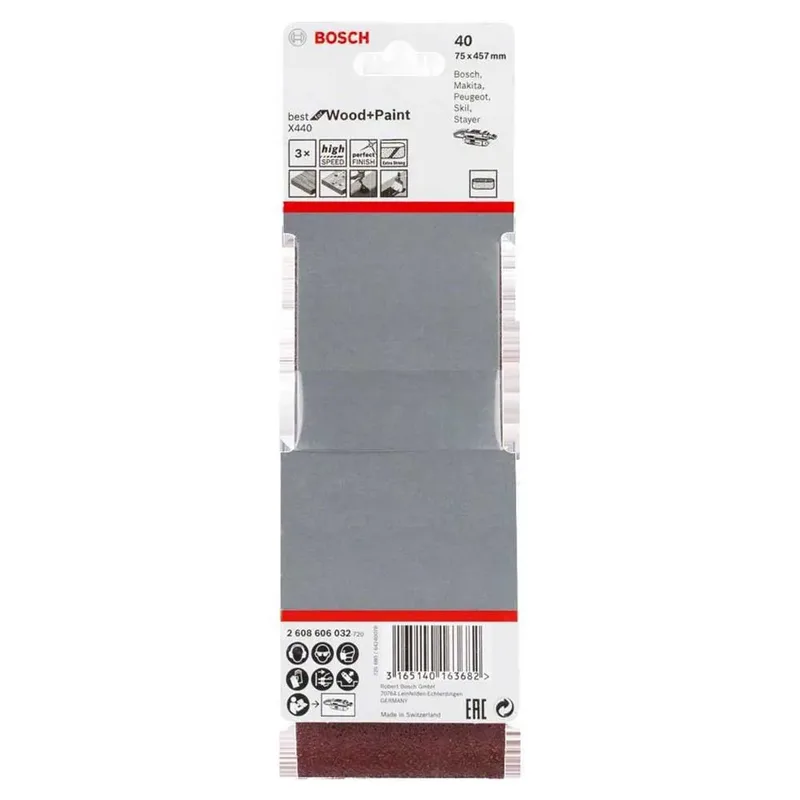 Bosch Accesorios Bande De Papier De Verre Pour Bois 75x457 Mm G40 3 Unités de Bosch Professional – image du produit 2 sur 2