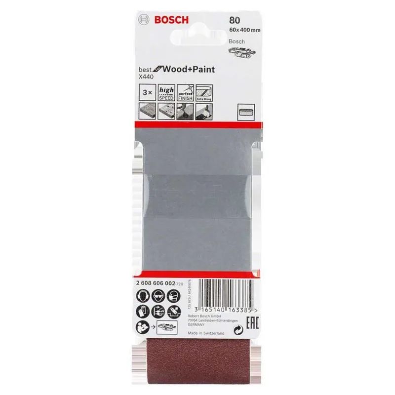 Bosch Accessories 2608606033 2608606033 Schleifband Körnung (num) 60 (L x B) 457 mm x 75 mm 3 St. by Bosch Professional – product image 2 of 2